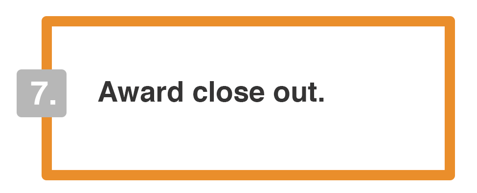 7. Award close out.