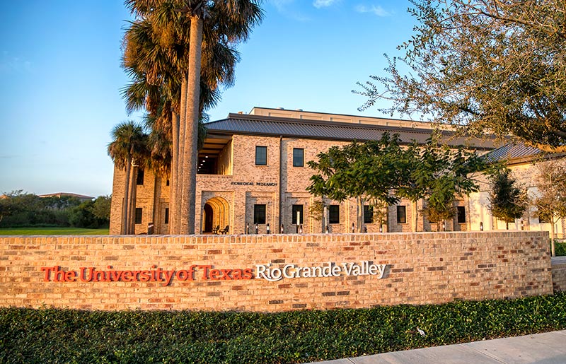 UTRGV Brownsville campus with university wording