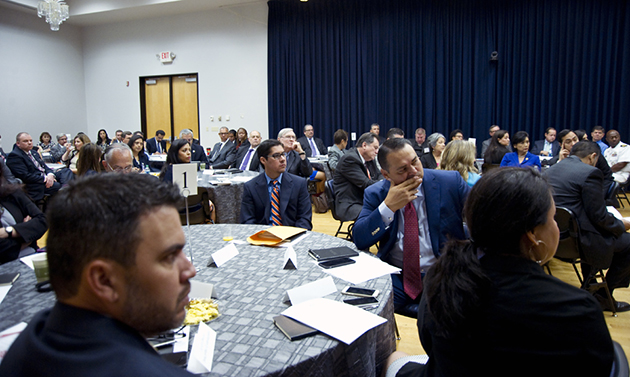 Image of Area superintendents gather at HESTEC for leadership breakfast, round table discussions