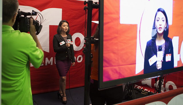 Image of Vaqueros meet prospective employers at Fall Career Expo during HESTEC 2015