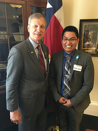 Berrones Soto met with Congressman Brian Babin (R-TX 36th District) in the Cannon House Office Building.
