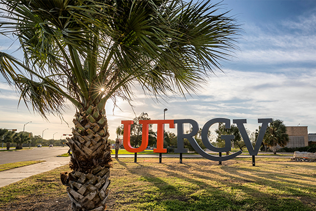 UTRGV Letters and a Palm