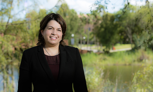 Dr. Gladys Maestre, professor of biomedical sciences at the UTRGV School of Medicine and director of the Memory Disorders Center at UTGRV’s Institute for Neurosciences, is conducting research about the high number of Alzheimer’s and dementia cases in the Rio Grande Valley’s Latino population. (UTRGV Photo by David Pike)