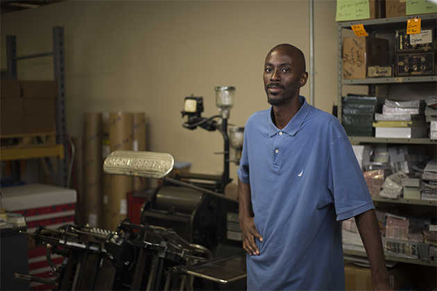 David Clower Jr., supervisor for UTRGV’s Printing Services operations in Edinburg, served in the U.S. Air Force for eight years, where he learned photography and graphic design, before joining the university more than a decade ago. (UTRGV Photo by Silver Salas)