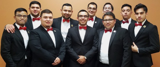 UTRGV’s Phi Iota Alpha Fraternity Inc. won a number of awards at the fraternity’s 85th national convention, held July 26-30 in Washington, D.C. The chapter awards were “Undergraduate Chapter of the Year” and “Philanthropy of the Year,” and the individual awards were “Undergraduate of the Year” - Lawrence Earl Pabalinas, and “Alumni of the Year” –Sergio Barrera. Phi Iota Alpha Fraternity Inc.’s members are shown here at the university’s Greek Formal in May. From left (back line) are Pabalinas, Alexis Ramos, Juan Leonel Cantu, Edgar Padilla, Issac Perez, Leonardo Molina and Eduardo Villalobos. Front row from left are Daniel Ruiz, Martin Holguin and Chapter President Giovanni Escobedo. (Courtesy Photo)