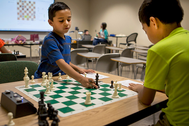 The UTRGV Summer Chess Camp, designed to improve students’ chess skills and increase interest in the intellectual sport, provides lessons, practical exercises and exams to track progress and ameliorate their skills for future tournaments and competitions.