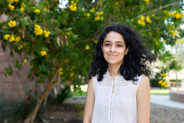 Karina Guerrero, an Edinburg resident who graduated from UTRGV in December with a Bachelor of Arts in Political Science, has received the prestigious Fulbright English Teaching Assistantship (ETA) and will travel to Galicia, Spain, in September where she will spend a year teaching English and honing her Spanish-language skills. (UTRGV Photo by Paul Chouy)