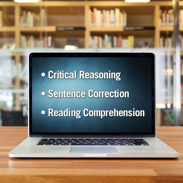 A breakdown of the GMAT verbal section:  Critical Reasoning, Sentence Correction, Reading Comprehension