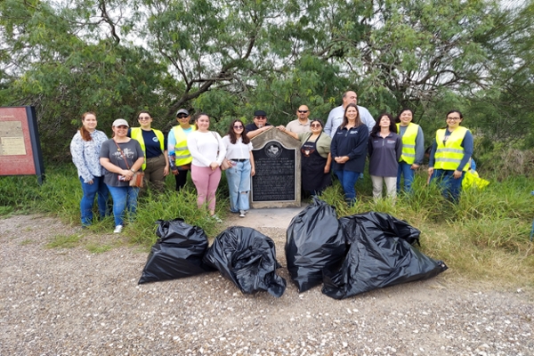 Park Day Clean Up Event Palmito Ranch Battlefield THC Marker Restoration April 2023