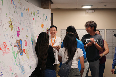 ag students explaining their artwork throughout the program