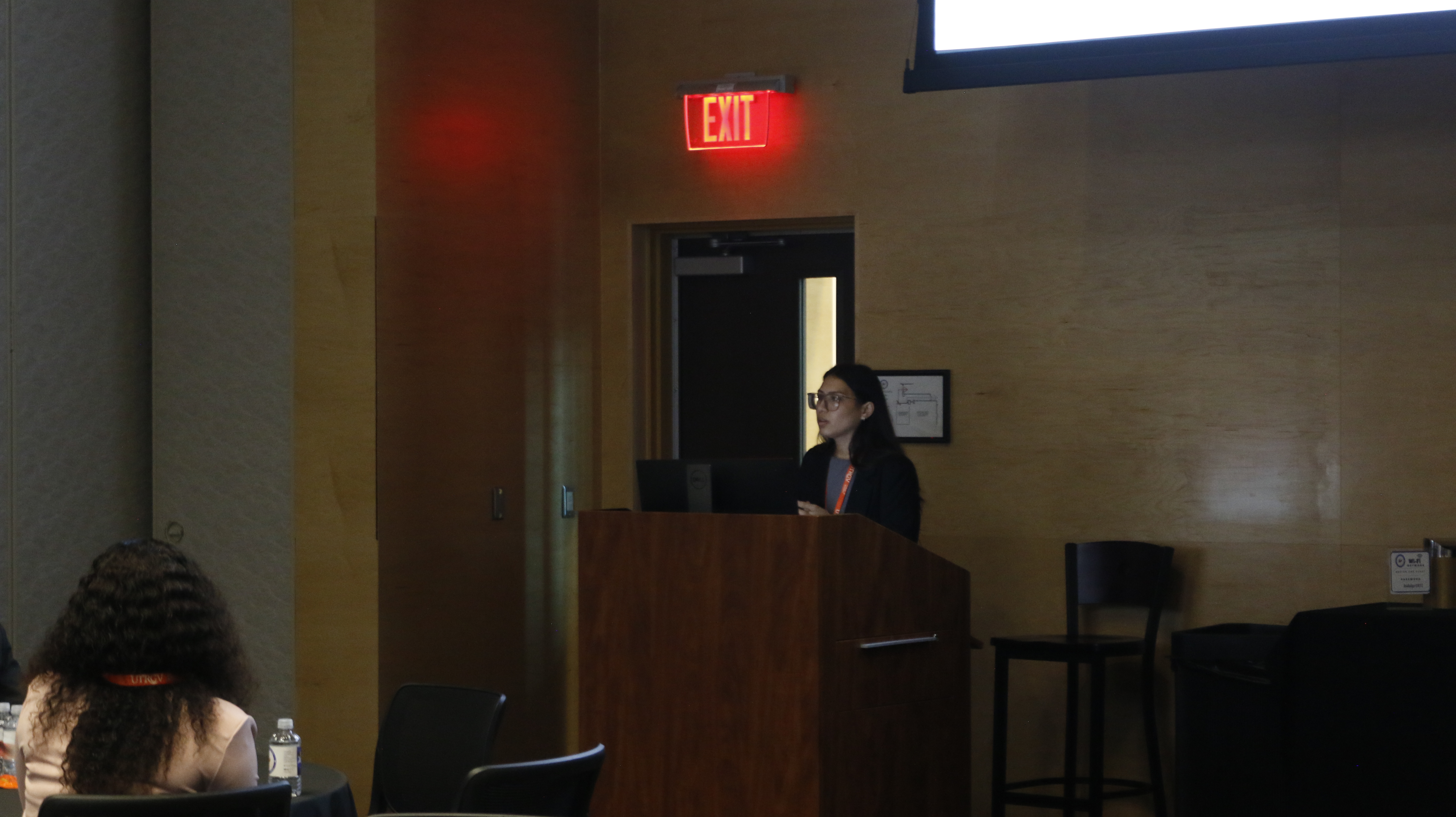 Andrea during her oral presentation at the College of Sciences Annual Research Conference