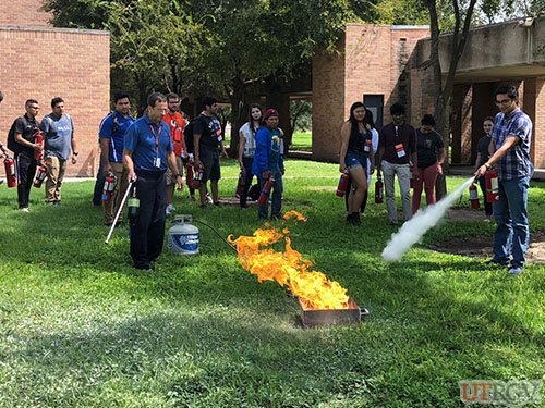 Various student organizations attend Fire Extinguisher Training at LEAD Conference, Saturday, September 29, 2018