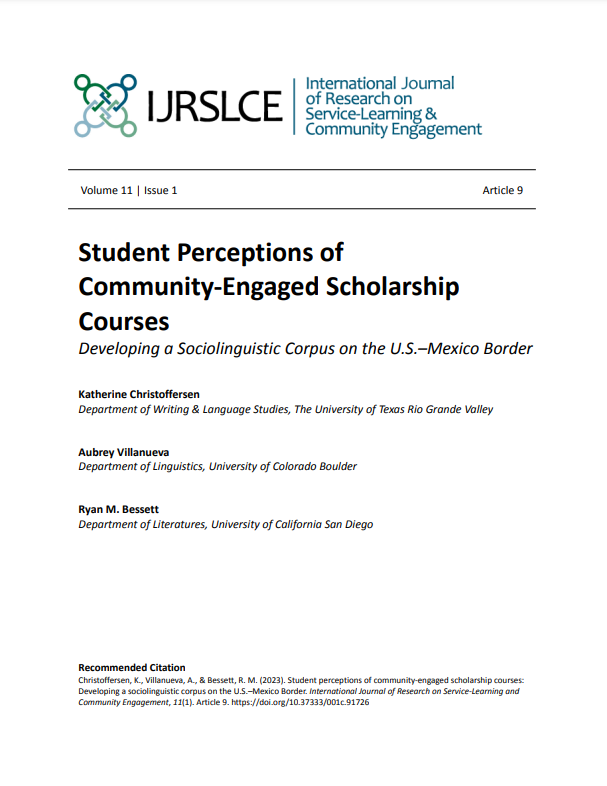Student Perceptions of Community-Engaged Scholarship Courses: Developing a Sociolinguistic Corpus on the U.S.–Mexico Border