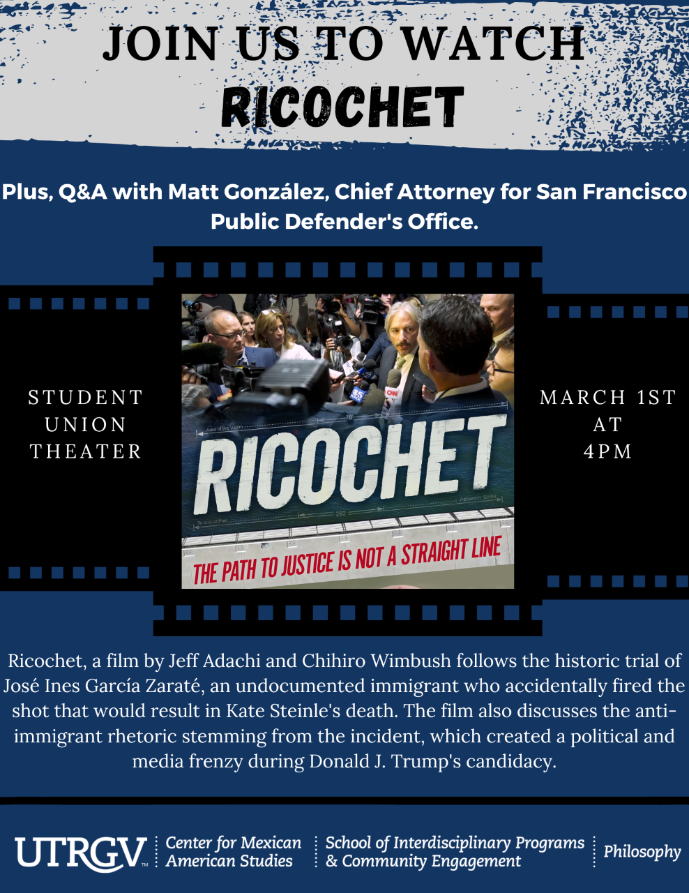 Please join us to watch Ricochet