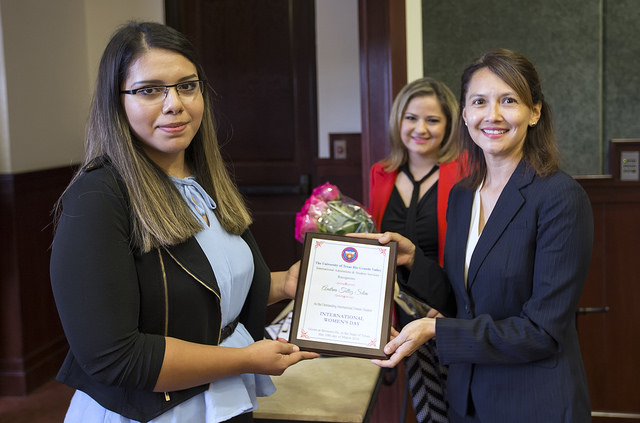 Andrea Silva was selected as the Outstanding International Female Student