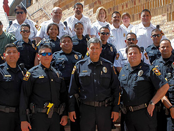 Group of UTRGV Police officers pose for group photo