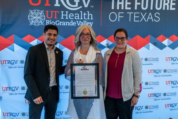 The day’s activities featured a proclamation delivered by Commissioner Bryan Martinez from the City of Brownsville. (UTRGV Photo by David Pike)