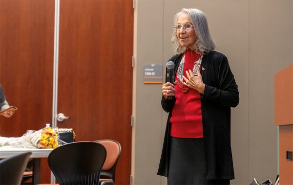 The Texas Nurses Association recently selected Dr. Eloisa G. Tamez, professor and associate dean for Student Success & Engagement at UTRGV School of Nursing, as one of five TNA members recognized as a Leader and Legend of Texas Nursing, an honor awarded every two years to a nurse whose contribution to health had local, statewide and national transformational effects. (UTRGV Photo by David Pike)