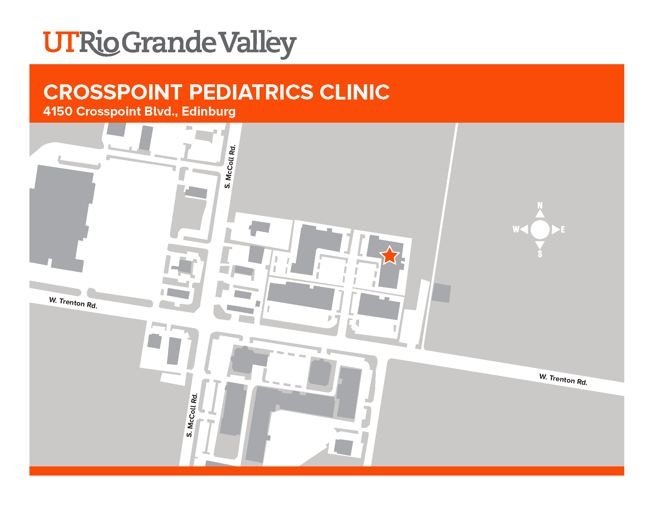 UTRGV School of Medicine Pediatrics Clinic Map