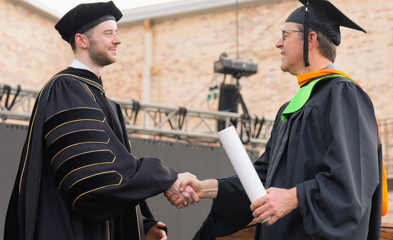 Dr. John R. Austin and UT System Student Regent John Michael Austin