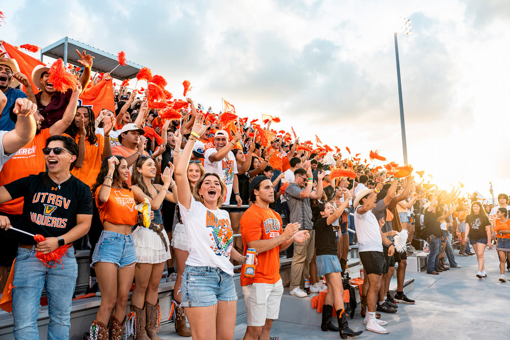 UTRGV students cheering in the student section