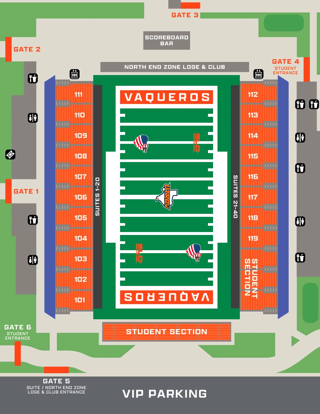 Stadium Map - Parking Lots