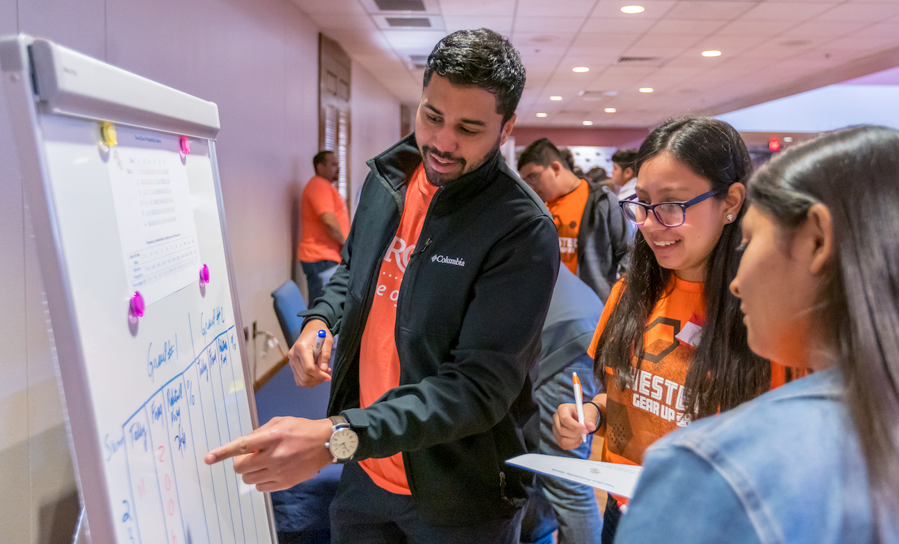 grad student demoing for prospective students