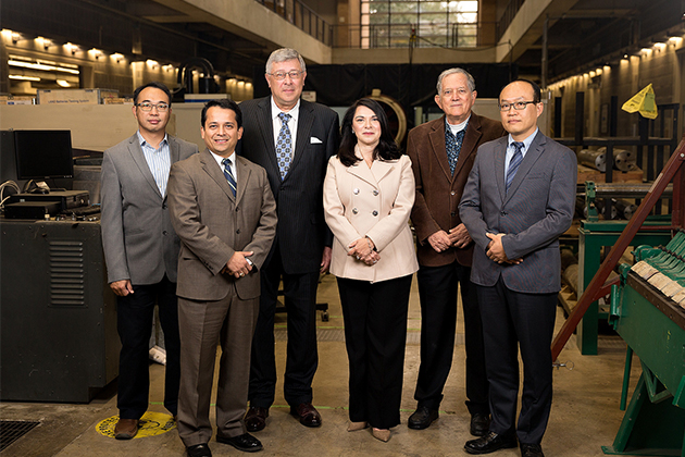 The UTRGV College of Engineering and Computer Science has been awarded a $1.25 million grant by the Department of Energy to house the South Texas Industrial Assessment Center, the only IAC in the UT System. Shown are UTRGV College of Engineering & Computer Science faculty involved in the project: (from left) 
