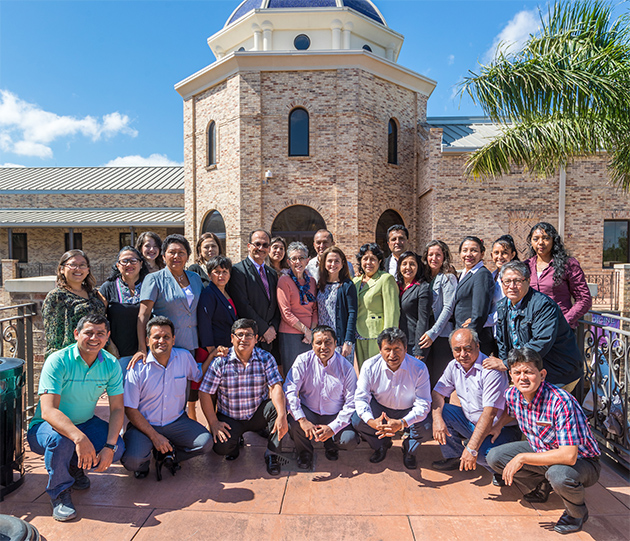 The UTRGV College of Education and P-16 Integration hosted a group of 22 education specialists from Peru on Feb. 17, 2017, on the Brownsville Campus. UTRGV Provost Havidán Rodríguez and Dr. Patricia A. McHatton, dean of the College of Education & P-16 Integration, welcomed the group to the day-long program, which included exchanges of ideas and experiences in education, comparisons of strategies in bilingual education, and presentations from UTRGV educators. (UTRGV Photo by David Pike)