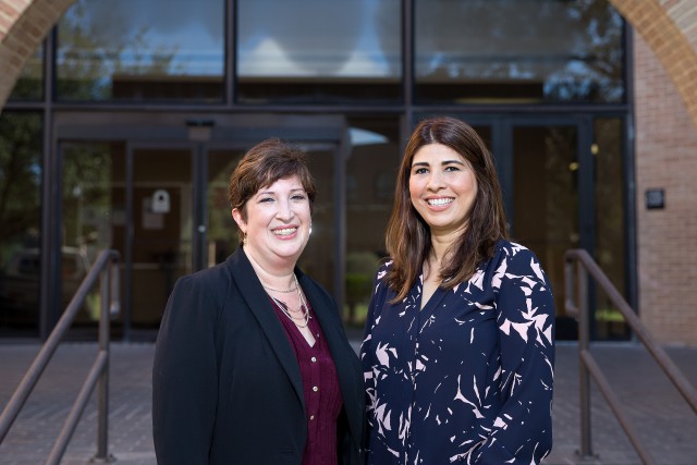 Dr. Laura Seligman (at left), UTRGV associate professor of Psychological Science, and Dr. Liza Talavera-Garza, Psychological Science lecturer