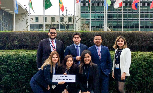 Eight UTRGV students participated in the 2019 National Model United Nations Conference in New York City in April. The UTRGV group represented the country of Brunei Darussalam, and were part of the largest committees at the conference with more than 100 delegates on each committee. UTRGV students who participated included (top row, L-R) Carlo Flores, Julian Contreras, Over Garcia, and Alma Robledo; (bottom row, L-R) Julieta Hernandez, Yamileth Uribe, and Monika Garza. (Courtesy Photo)