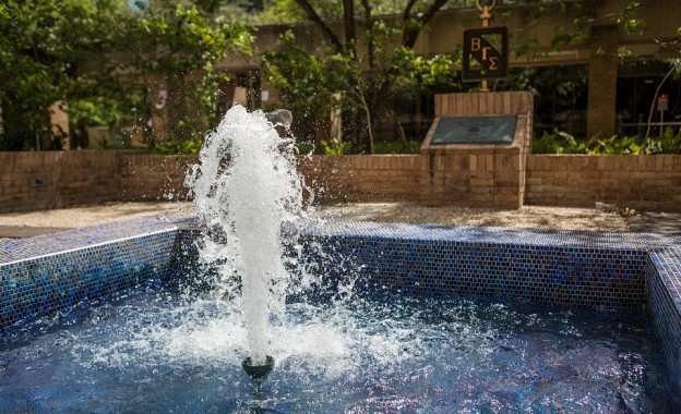 Water fountain located in front of the Robert C. Vackar College of Business and Entrepreneurship Building on the UTRGV Edinburg Campus.