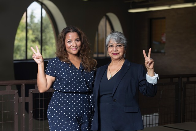 Mabel Cortina-Matos and her mother, Dr. Guadalupe Cortina