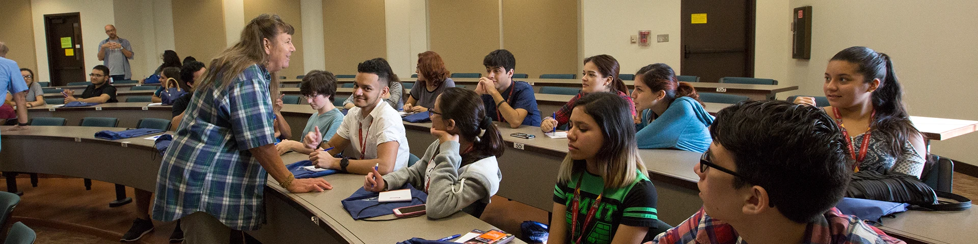 Students and instructor in a classroom