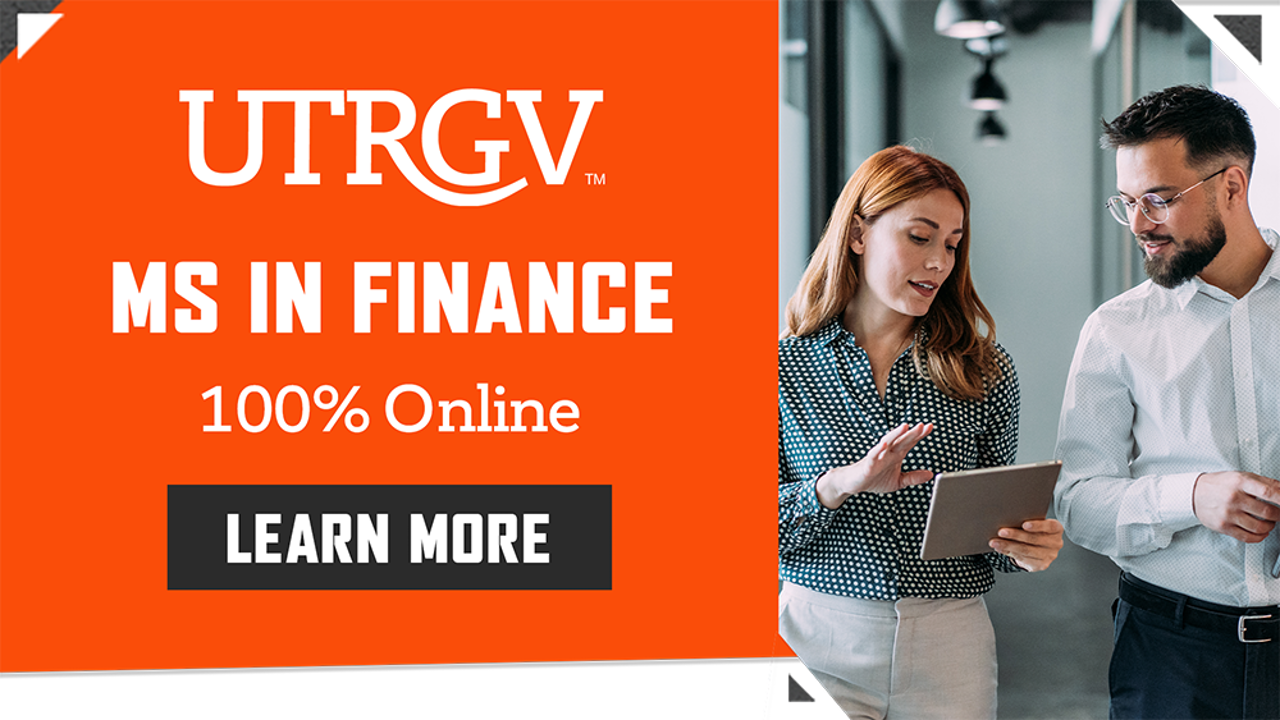 UTRGV. MS in Finance. 100% Online. Learn more.