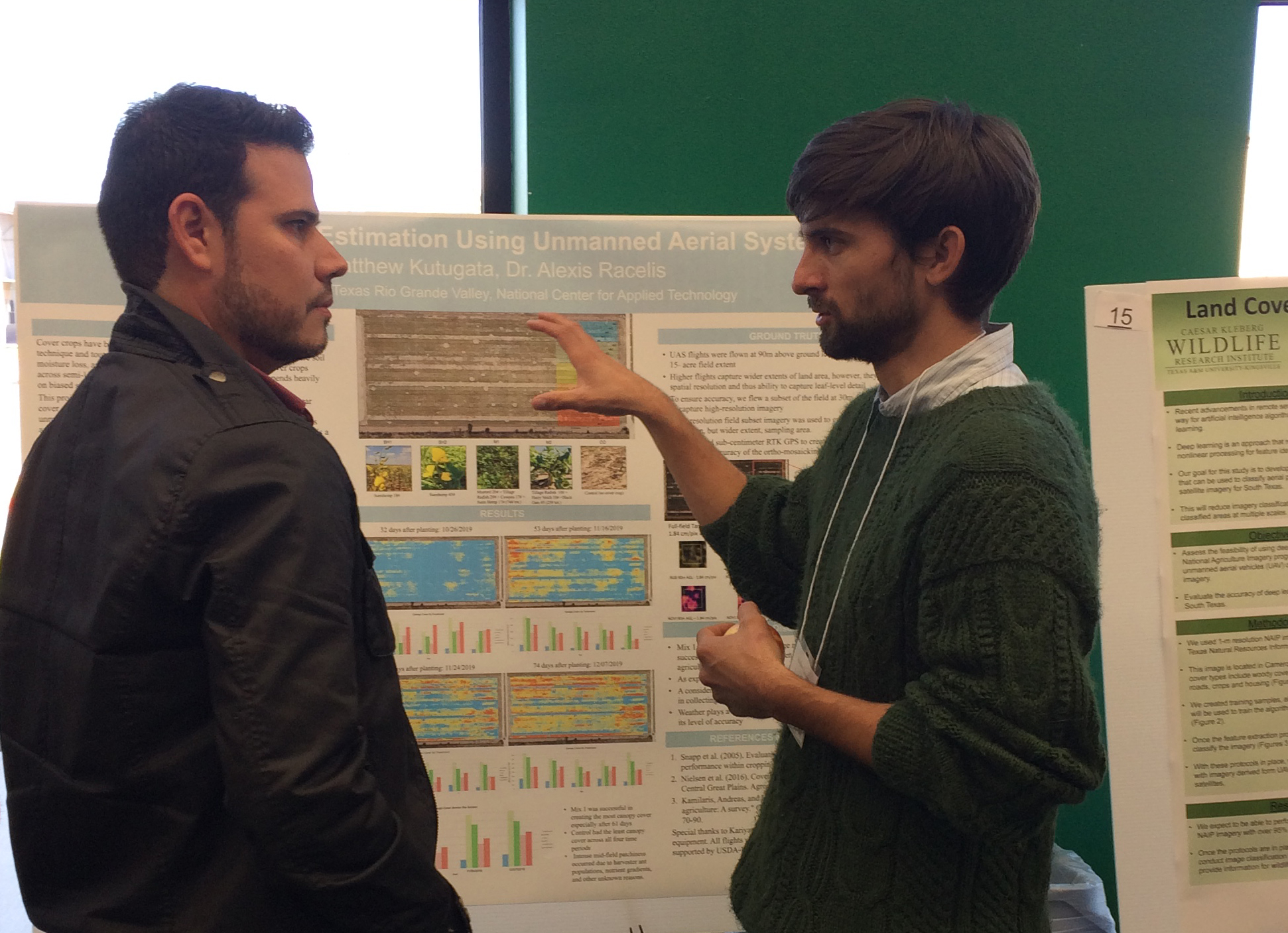 student displays research posters