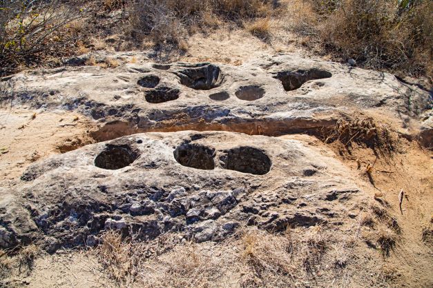 Mortar holes - Starr County, Texas