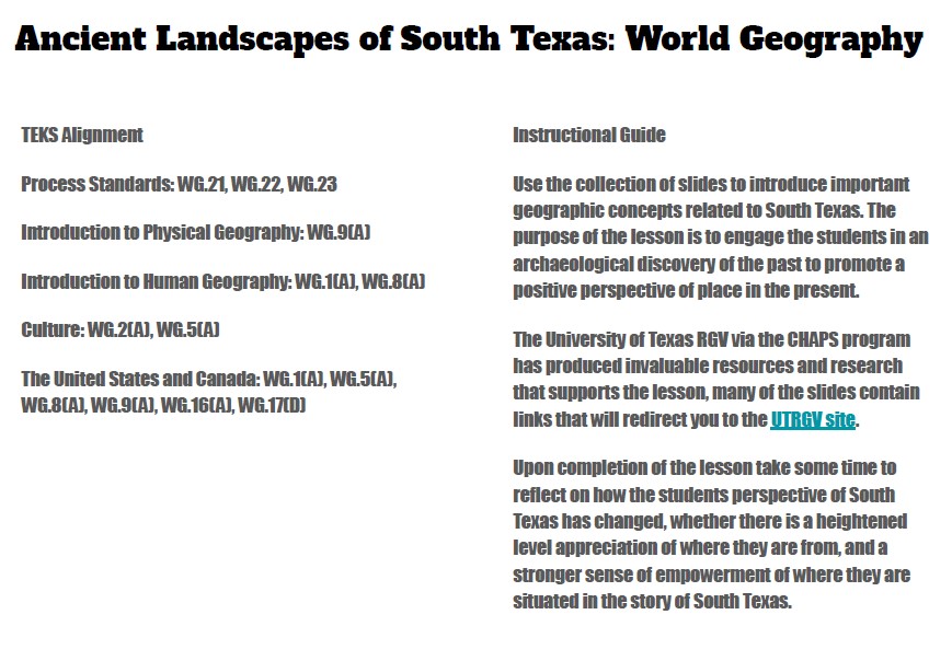 World Geography Ancient Landscapes