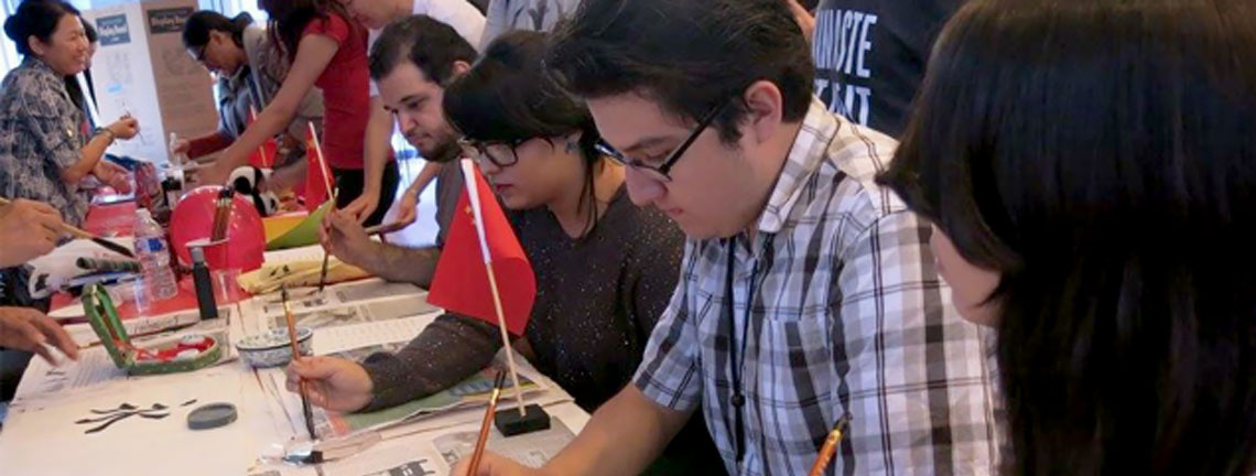 Chinese calligraphy at multilingua fest