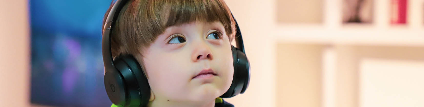 child with headphones