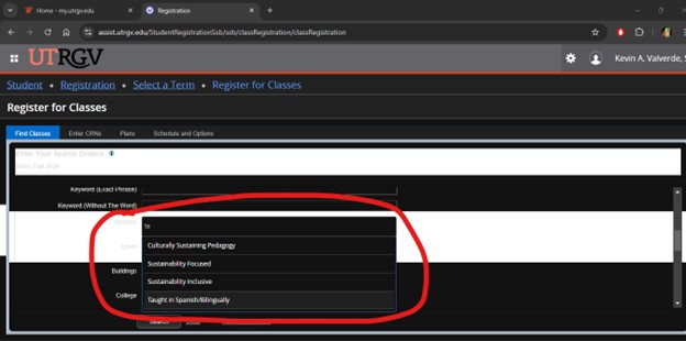 Image demostrating where the advance search is located