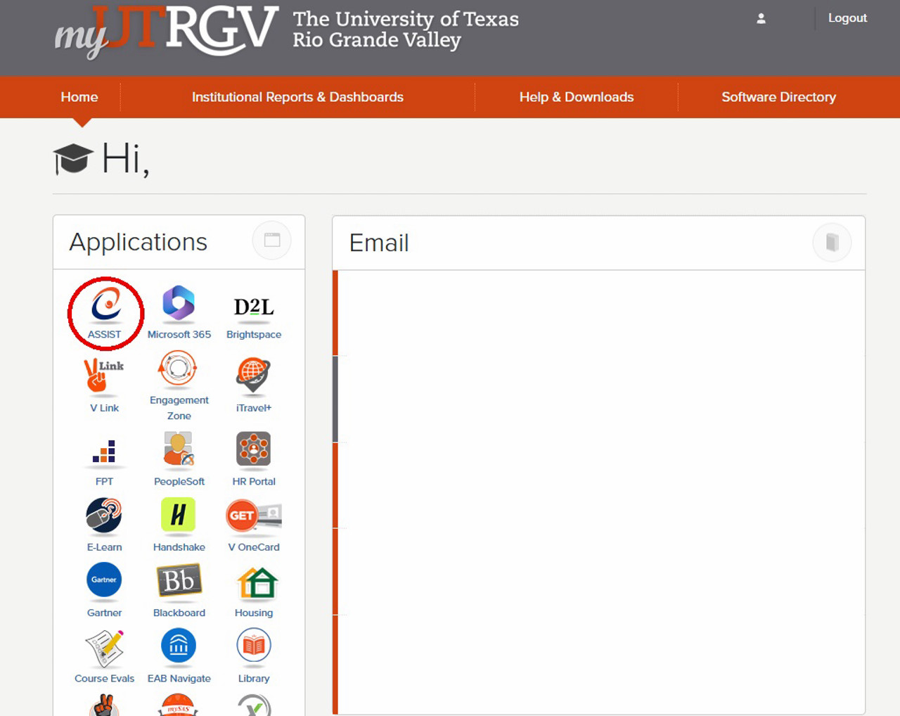 image showing where the ASSIST icon is on the page