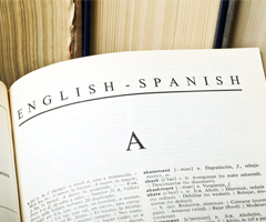 Paper saying spanish to english