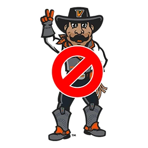 Mascot with a mustache.
