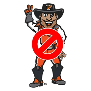 Mascot with orange colors instead of gray.