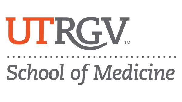 UTRGV logo on top with horizontal dotted line and "School of Medicine" text below it.