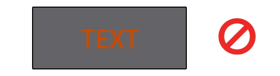 Orange text over gray background.