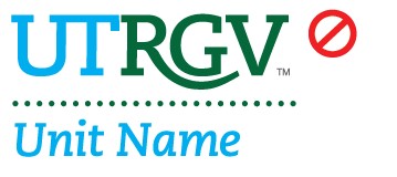 UTRGV logo with non-official colors.