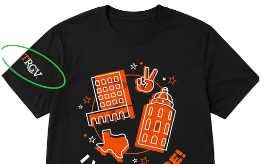 T-shirt with logo on its right side.