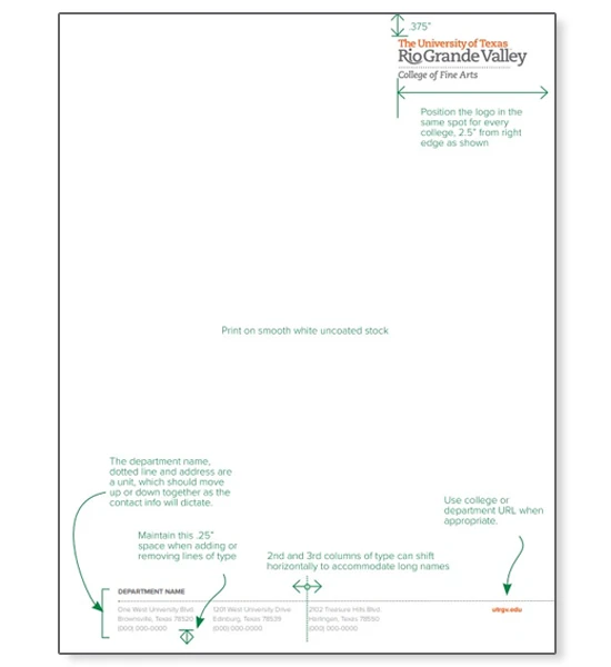 College and Department Standard Letterhead Template